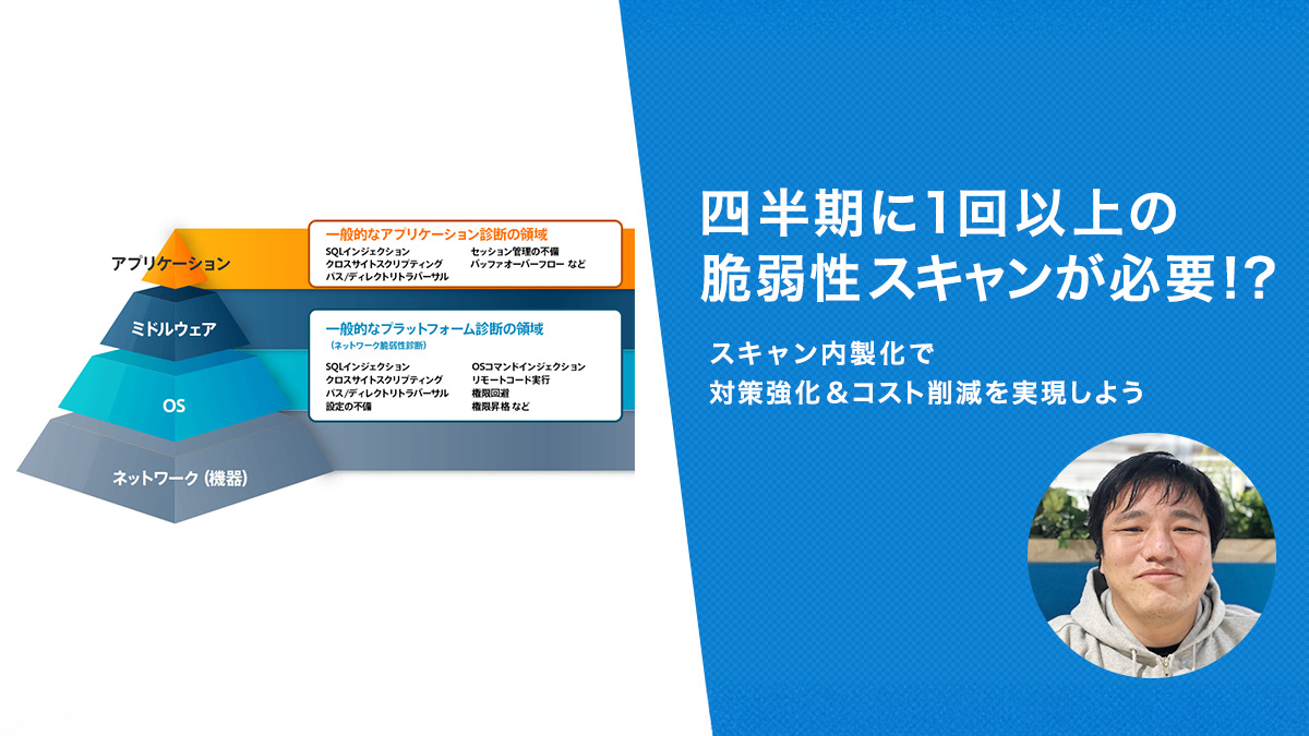 四半期に1回以上の脆弱性スキャンが必要！？ スキャン内製化で対策強化＆コスト削減を実現しよう